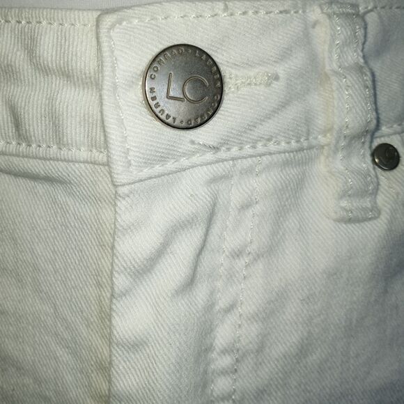LC Lauren Conrad White Jean Shorts with Mid-Rise and Cuffed Hem Sz.2 EUC No Belt - Picture 4 of 8